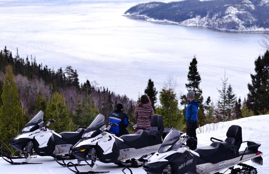15 min. Tadoussac: Snowmobile Expedition in Saguenay Fjord - Riding through Quebec’s snowy backcountry