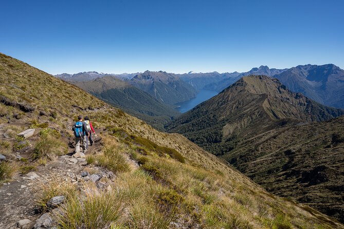 Fiordland Heli-hike from Te Anau - Leaving Te Anau over Lake Te Anau