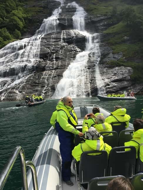 From Hellesylt: Experience Fjordsafari Geirangerfjord on RIB - Skagefla mountain farm from sea level