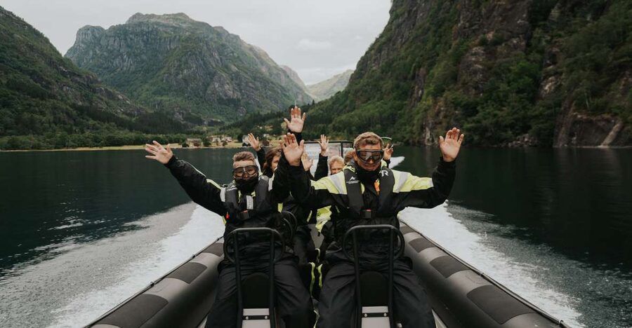 From Norheimsund: Hardangerfjord & Fyksesund RIB Fjord Tour - Entering Fyksesund and slowing down