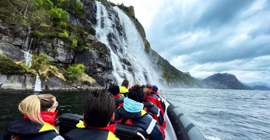 From Stavanger: Lysefjorden & Pulpit Rock RIB Boat Tour - Entering Lysefjord below the great cliffs