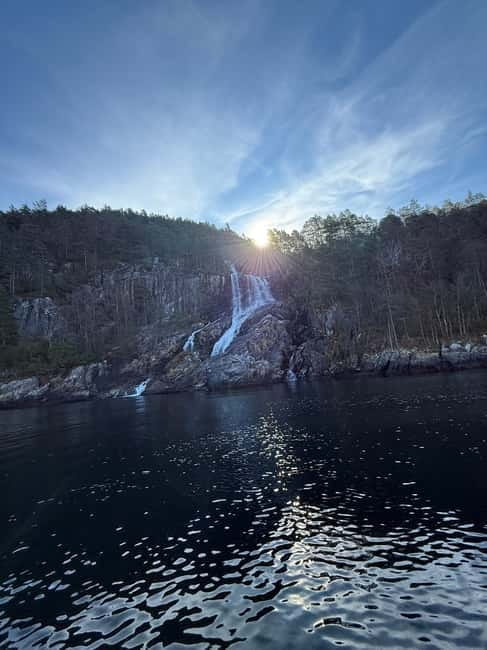 From Stavanger: Lysefjorden & Pulpit Rock Safari by RIB - Hengjanefossen, known here as Whiskey Waterfall