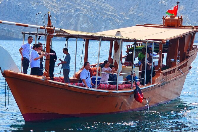Full day Dhow: Khasab, Musandam: Dolphins, Snorkeling & Fjords - Starting with dolphins near Khasab