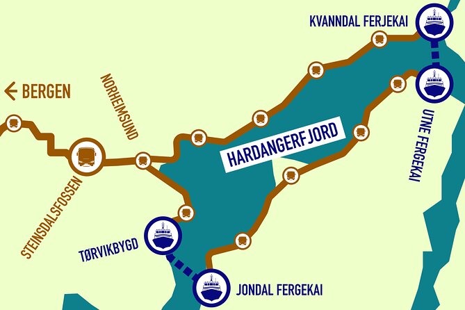 Guided tour to Hardanger Fjord, Waterfalls and Ferry Crossing - Why this route makes sense from Bergen