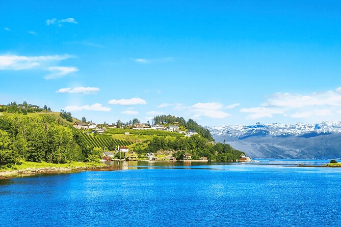 Guided tour to Hardangerfjord with Waterfalls and Ferry Crossing - Norheimsund is the sensible lunch stop