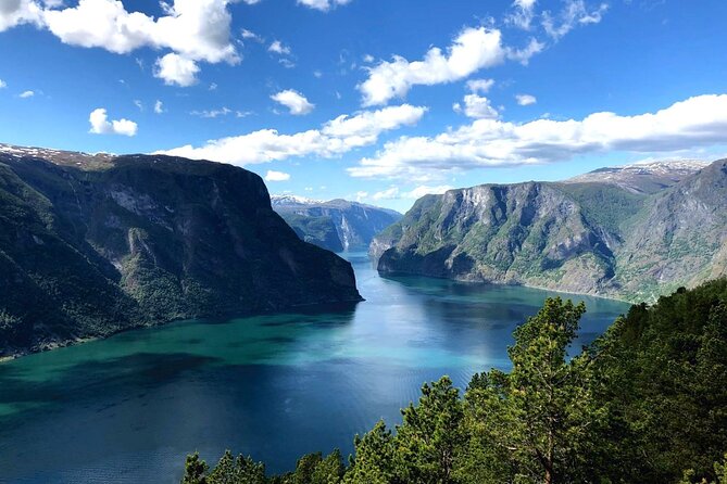 The Naeroyfjord seen from the Stegastein viewpoint above Aurland