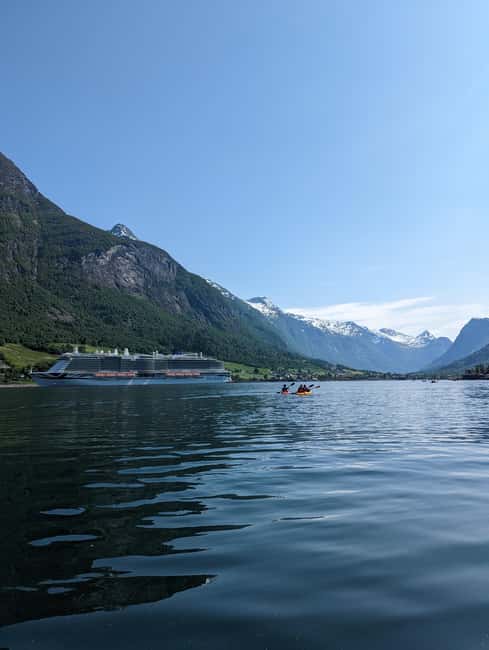 Olden: Fjord Kayaking + Drysuit & Safety Boat - The simple port-side meeting point