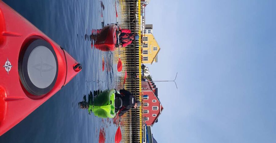 Siglufjörður / Siglufjordur: Guided kayak tour. - Guides Tom, William, and the value of a small group