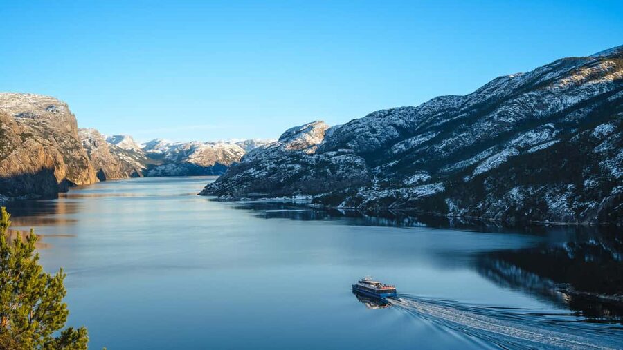 Stavanger: Electric Fjord Cruise to Lysefjord & Preikestolen - From Strandkaien into Lysefjord