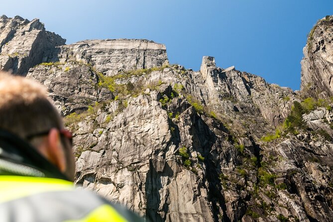 Stavanger: Guided Lysefjord Safari on Speedboat - Pulpit Rock from the water