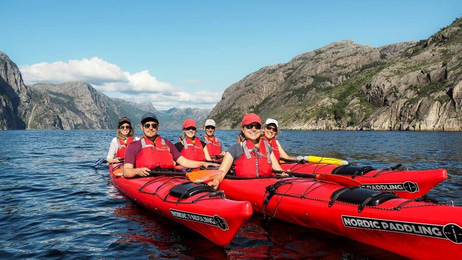 Stavanger: Lysefjord Kayak Safari (Waterfalls & Pulpit Rock) - Preikestolen from below
