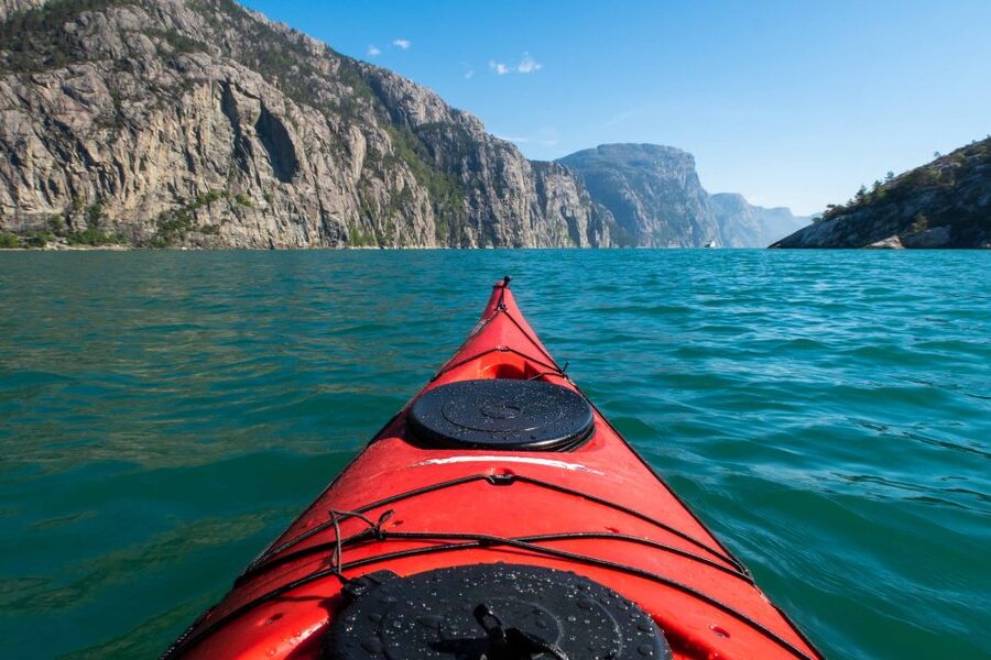 Stavanger: Lysefjord Kayak Safari (Waterfalls & Pulpit Rock) - Ten minutes of safety, then onto the fjord