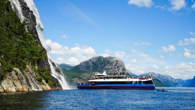 Stavanger: Lysefjorden Cruise and Preikestolen Hike - On board the sightseeing catamaran