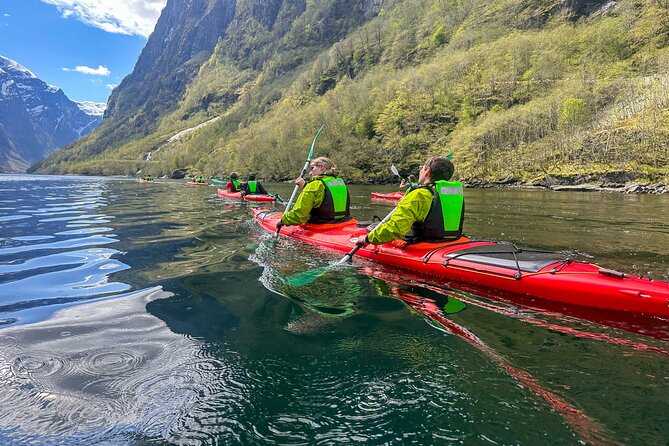 Vossevangen: Nærøyfjord Full-Day Guided Kayaking Trip - Getting suited up beside Nærøyfjord
